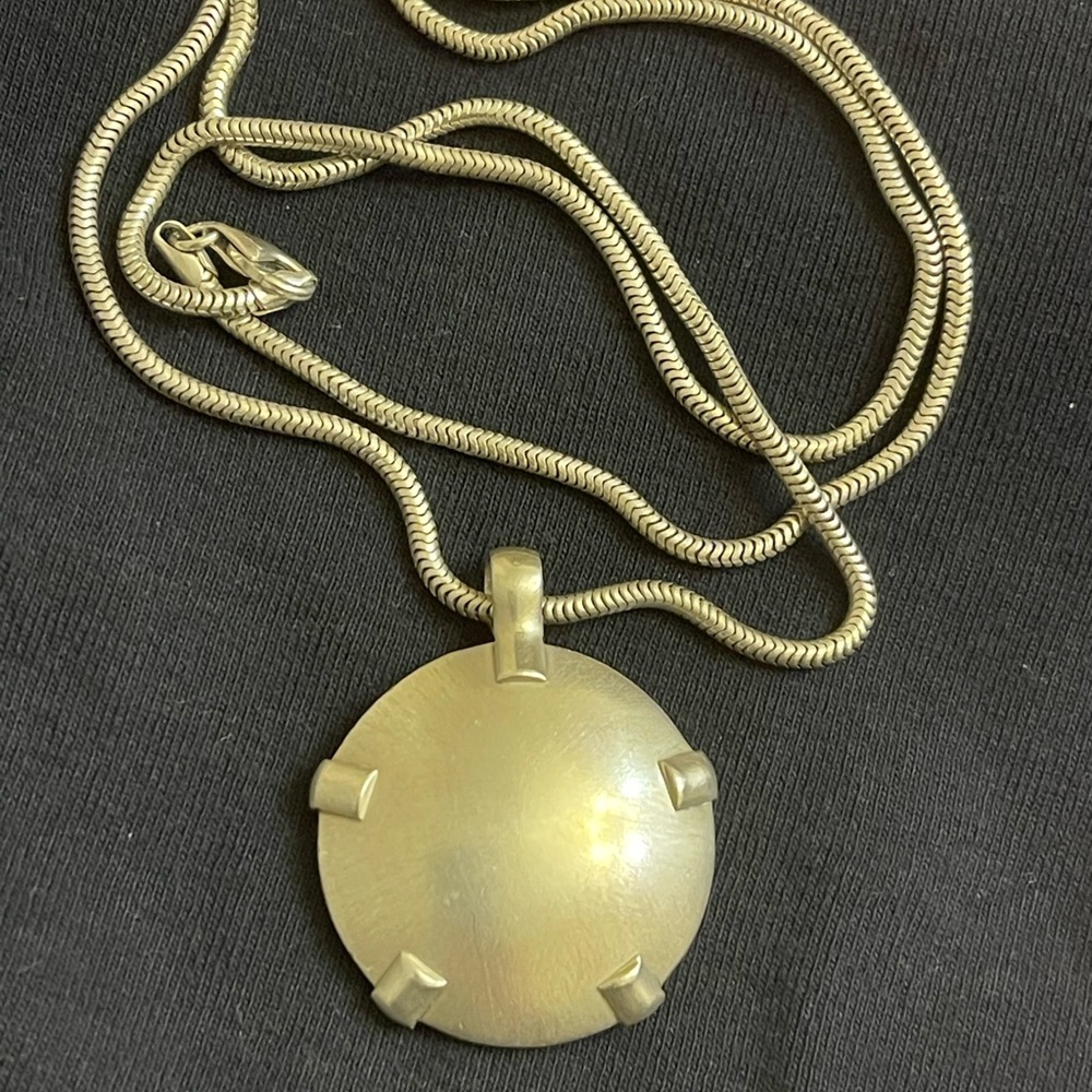 VTG .925 Sterling Silver & Brass BioElectric Energy Protection Shield Pendant